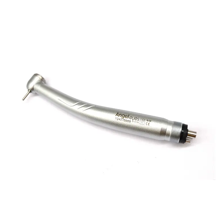 Side view of copper body dental handpiece with chrome plated exterior